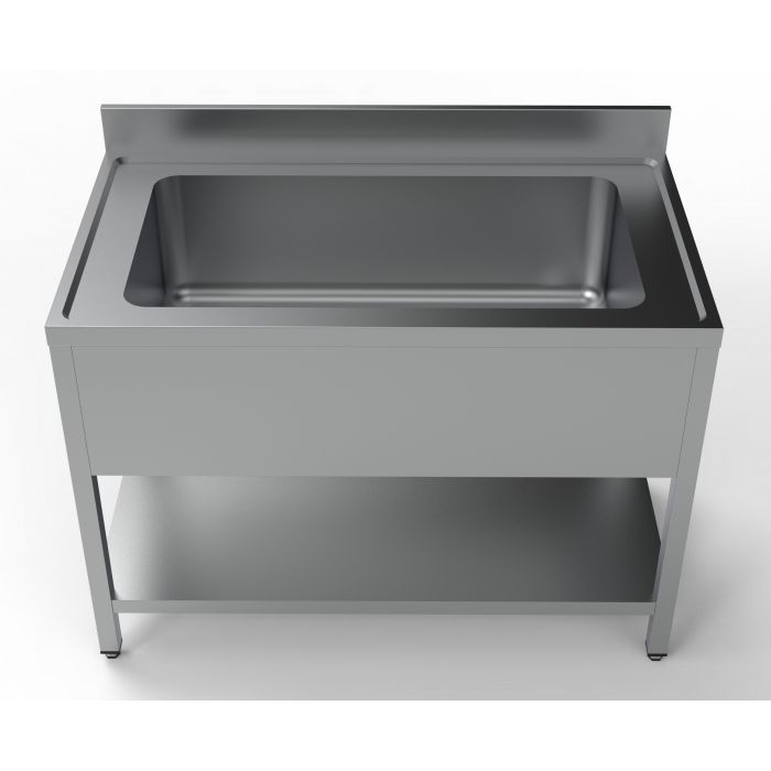 Spültisch 1200 Edelstahl 430 – 960x510x300 mm Spülbecken