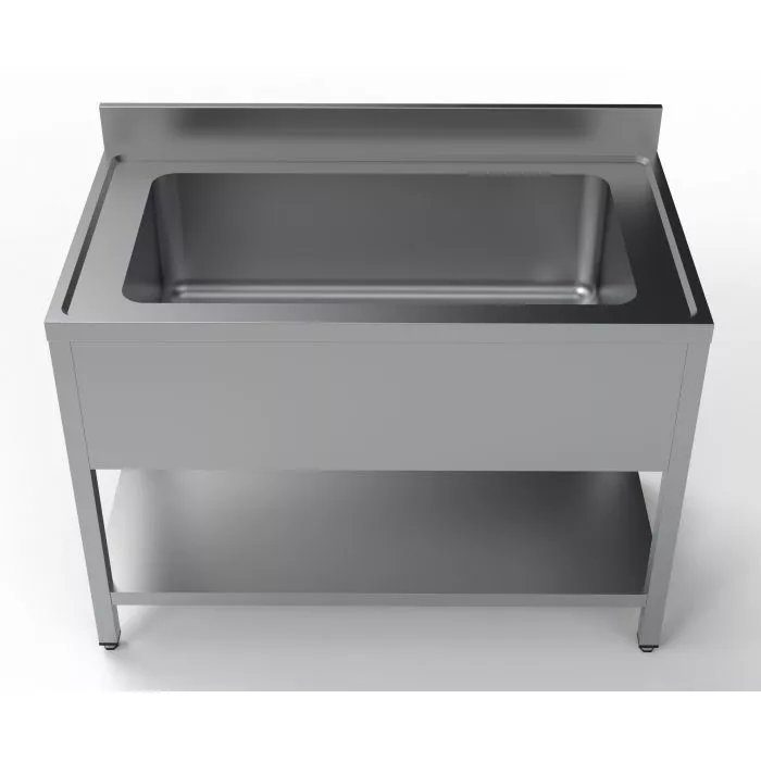 Spültisch 1200 Edelstahl 430 – 960x510x300 mm Spülbecken
