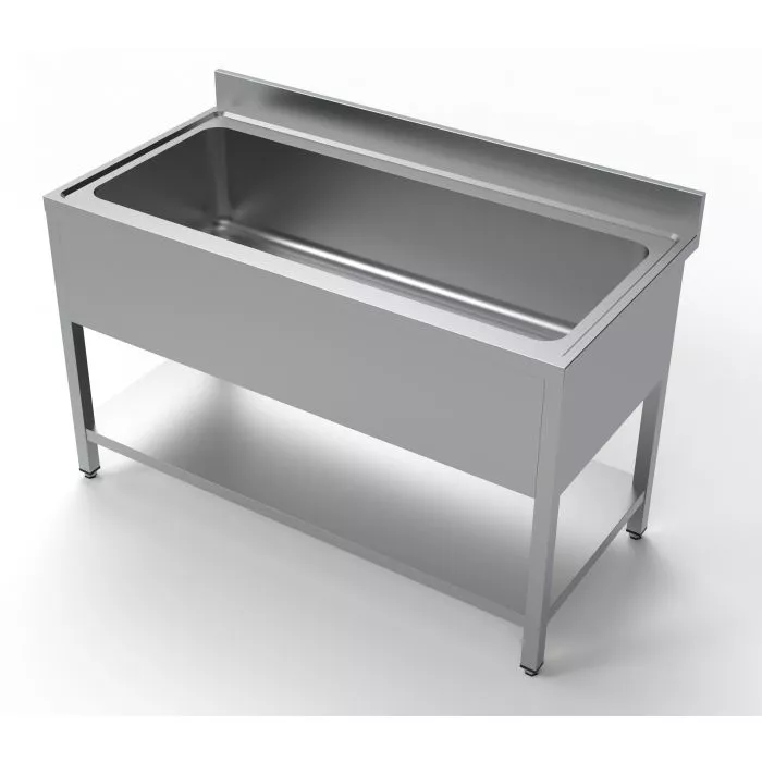Spültisch 1400 Edelstahl 430 – Becken 1280x510x300 mm