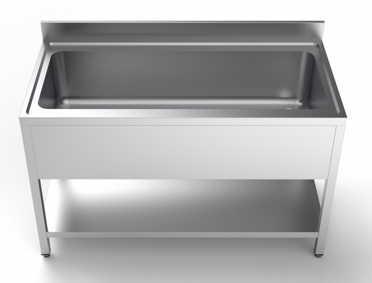 Spültisch 1400 Edelstahl 430 – Becken 1280x510x300 mm