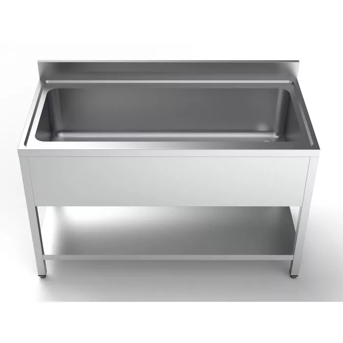 Spültisch 1400 Edelstahl 430 – Becken 1280x510x300 mm