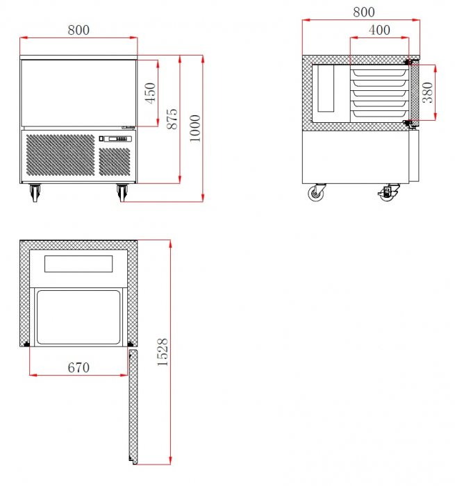 Schnellkühler 5x 1/1GN – Edelstahl – +80 °C bis -18 °C