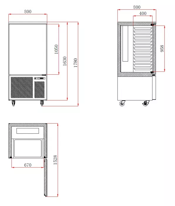 Schnellkühler 9x GN 1/1 – +80 °C auf -18 °C – Edelstahl