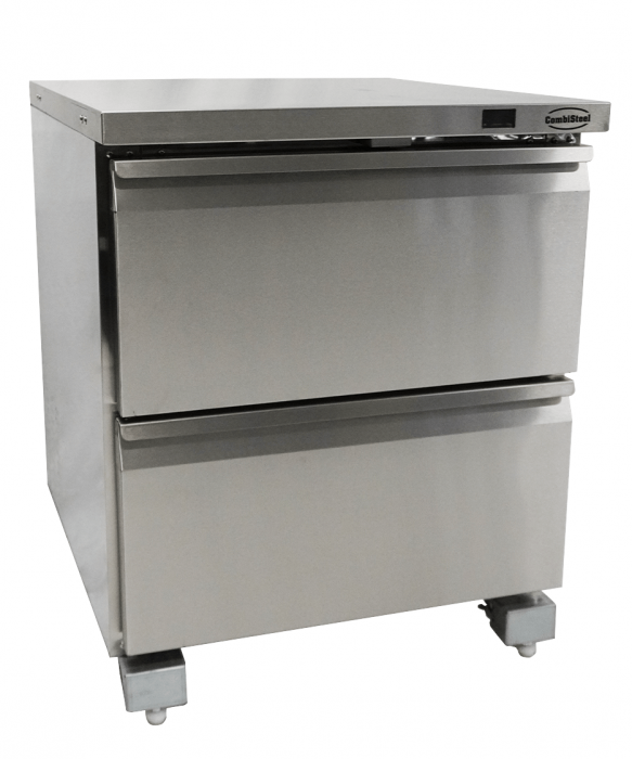 Kühl-/Tiefkühlschrank 2 Schubladen – 185 L, umschaltbar, Edelstahl