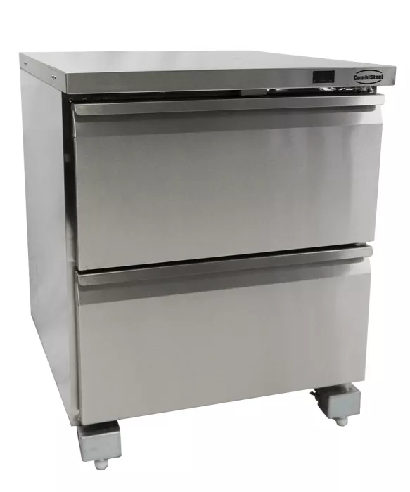 Kühl-/Tiefkühlschrank 2 Schubladen – 185 L, umschaltbar, Edelstahl
