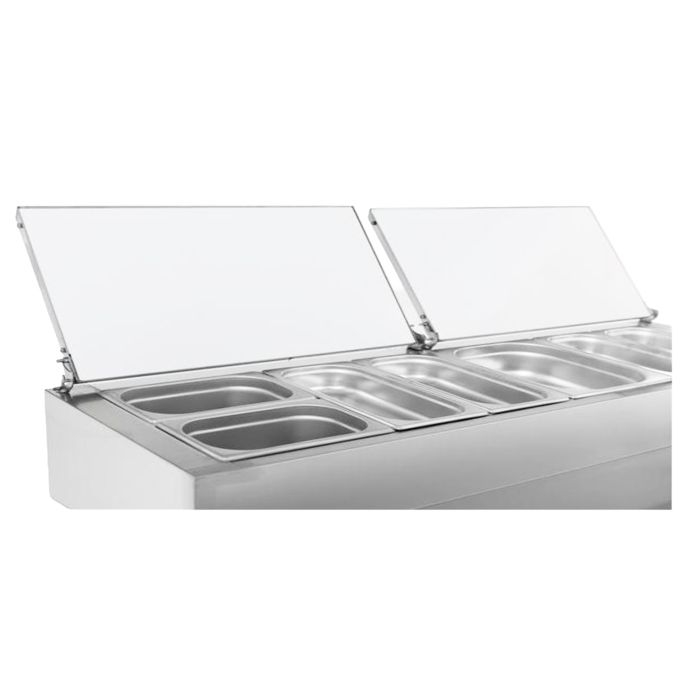 Saladette 4 Türen mit Granitplatte & 12x 1/3 GN – Profi Kühltisch