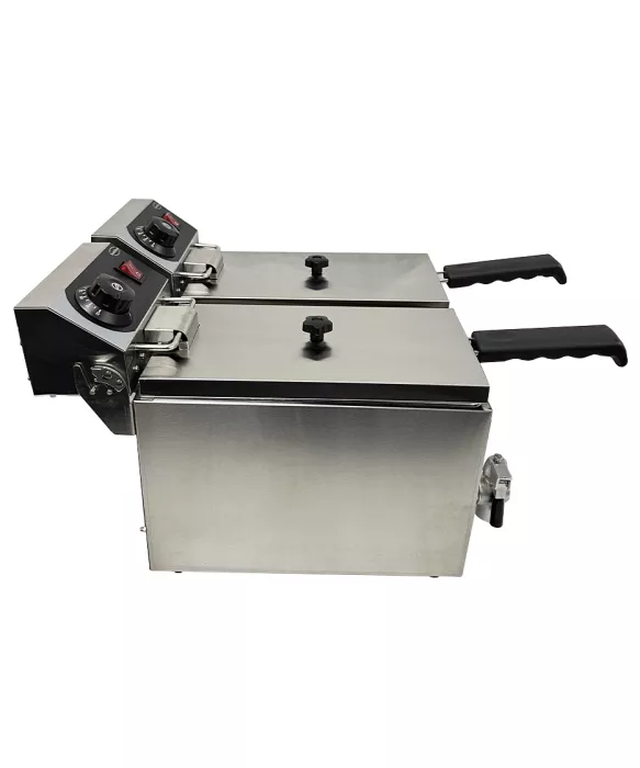 Doppelfritteuse 2×4 L – Profi-Tischfritteuse mit zwei Kammern