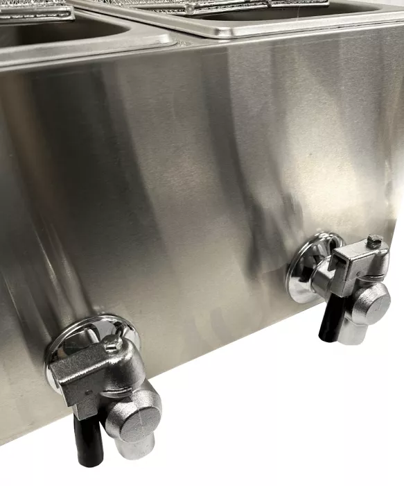Doppelfritteuse 2×4 L – Profi-Tischfritteuse mit zwei Kammern