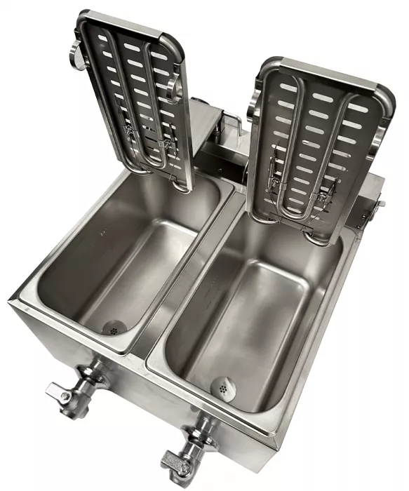 Doppelfritteuse 2×4 L – Profi-Tischfritteuse mit zwei Kammern