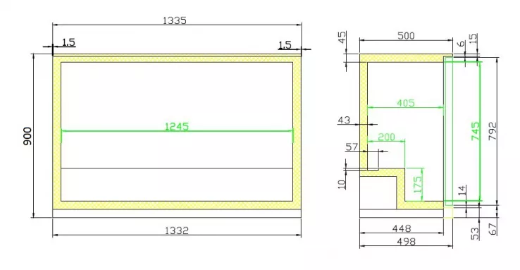 Barkühler Schwarz 3 Türen