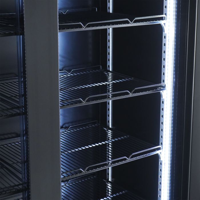 KÜHLSCHRANK 2 GLASTÜREN SCHWARZ NAP-850
