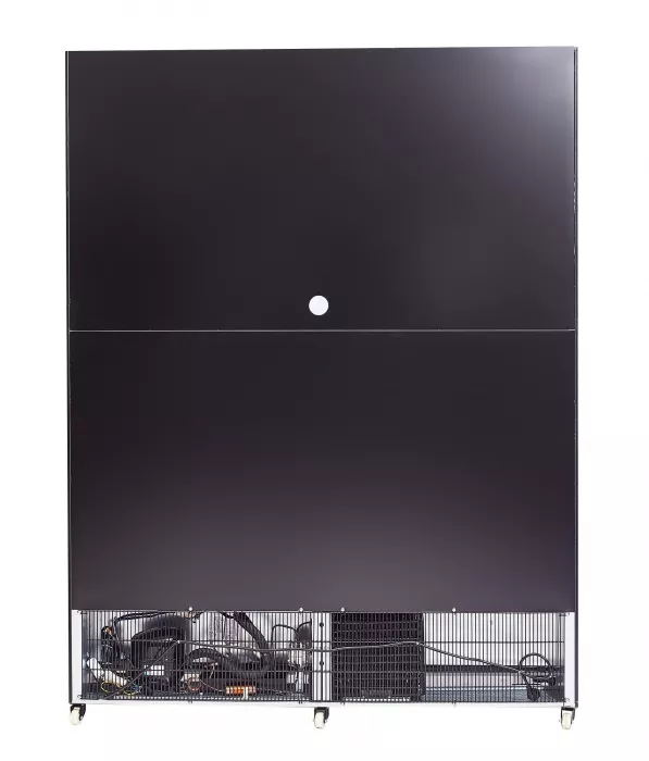 Gewerbekühlschrank mit 3 Glastüren – Schwarz – mit Glasheizung & LED