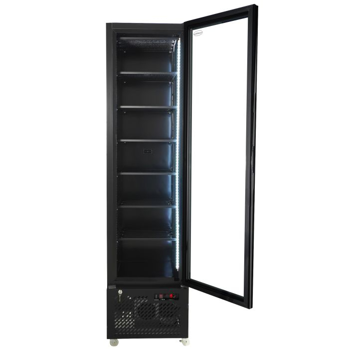 TIEFKÜHLSCHRANK 1 GLASTÜR SCHWARZ NAP-250F