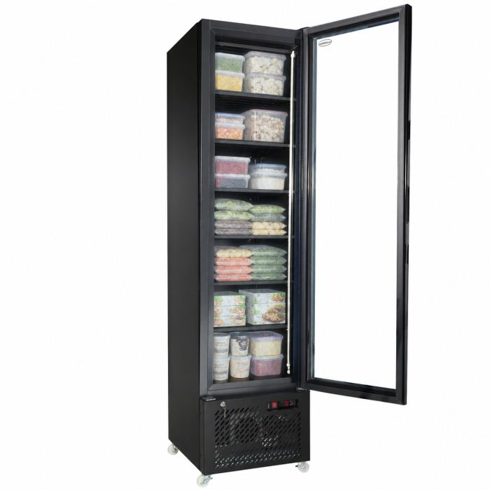 TIEFKÜHLSCHRANK 1 GLASTÜR SCHWARZ NAP-250F