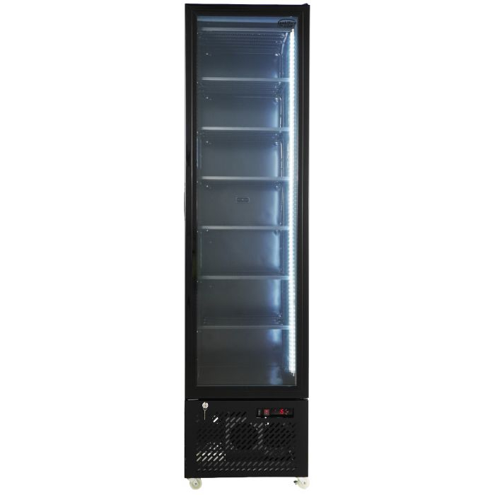 TIEFKÜHLSCHRANK 1 GLASTÜR SCHWARZ NAP-250F