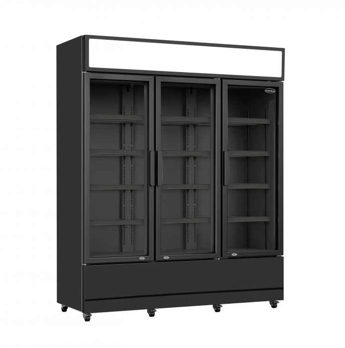 Kühlschrank 3 Glastüren Schwarz Fcu-1200 Bl