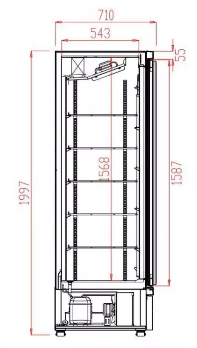 Kühlschrank 4 Glastüren Jde-2025R