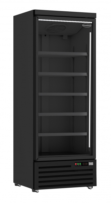Kühlschrank 1 Glastür Schwarz JDE-600R-BL - Gastrokühlschrank mit Glastür und schwarzem Design