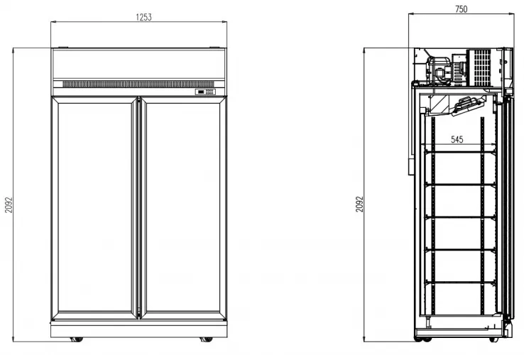Kühlschrank 2 Glastüren Ins-1000R Kühlschrank 2 Glastüren Ins-1000R
