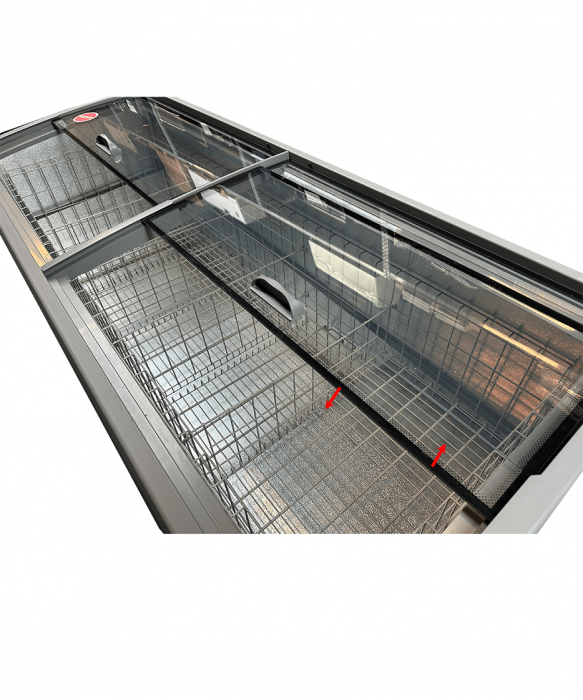 Supermarkt Tiefkühltruhe Grau – 630 L, automatische Abtauung, LED