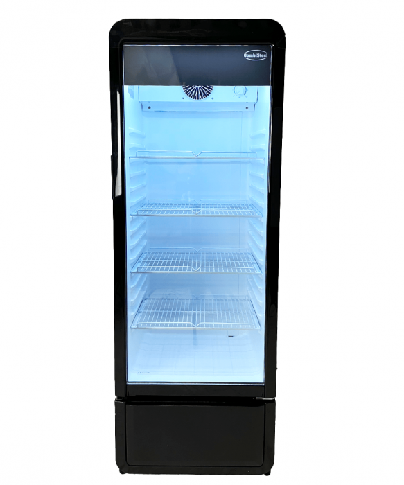 Glastürkühlschrank – 240 L, schwarz, LED, +1 bis +10 °C