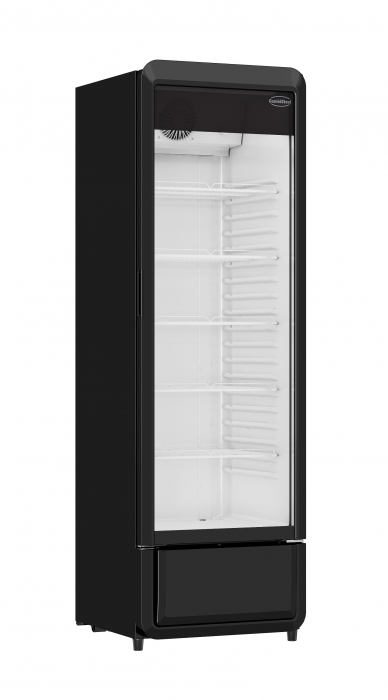 Glastürkühlschrank – 280 L schwarz, LED, +1 bis +10 °C