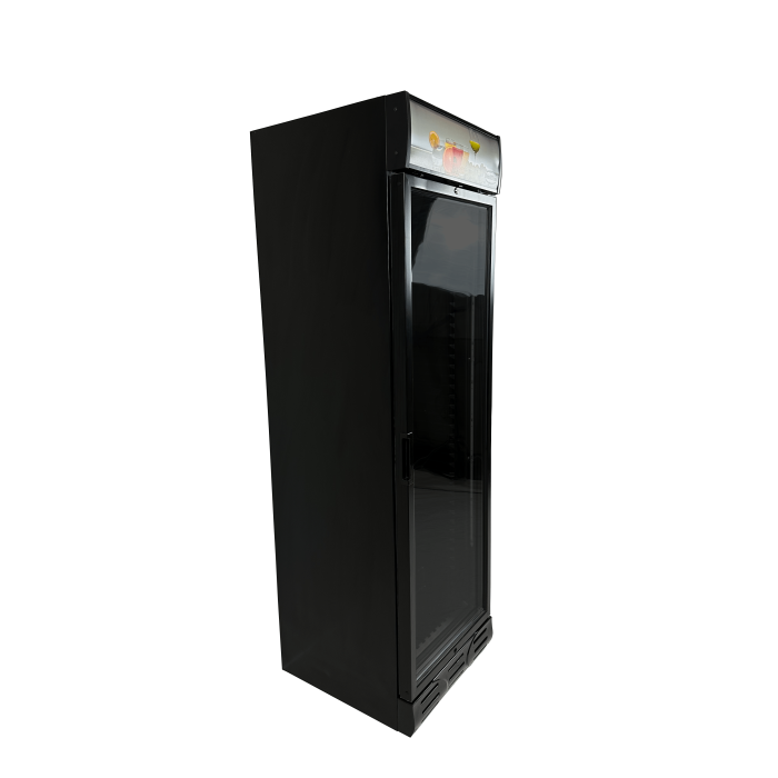 Kühlschrank 382 Liter Glastür Schwarz