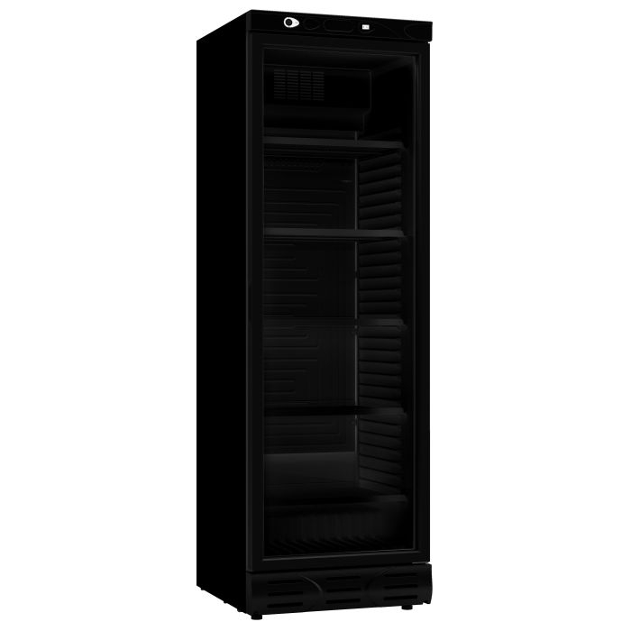 Kühlschrank 1 Glastür 382L Schwarz - Keine Canopy - Gastrohot