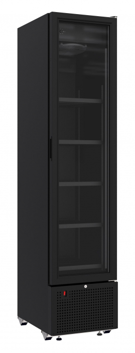 Glastürkühlschrank 348 l – schwarz, LED, abschließbar