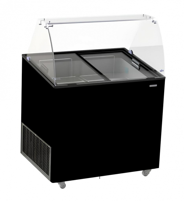 Speiseeisvitrine mit Stauraum für 6 Eisbehälter - Gastrohot