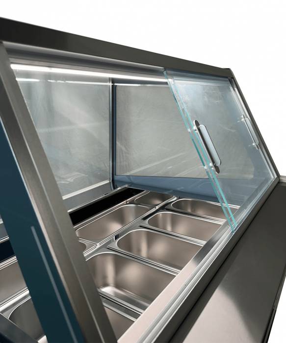 Speiseeisvitrine Komodo 6x5L – Kompakte Eistheke, Umluft – 189 L