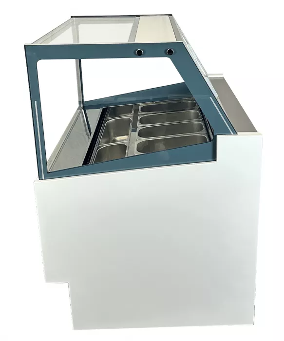 Speiseeisvitrine Komodo 6x5L – Kompakte Eistheke, Umluft – 189 L