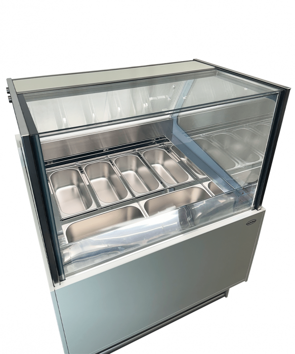 Speiseeisvitrine Komodo 6x5L – Kompakte Eistheke, Umluft – 189 L
