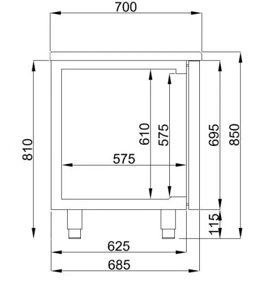 700 Kühltisch 3 Türen Monoblock Energy Line