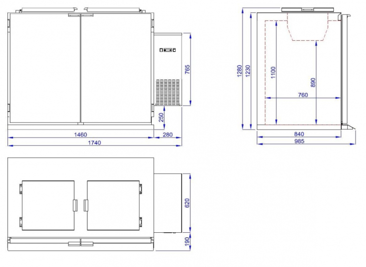 Abfallkühler 2X 240L