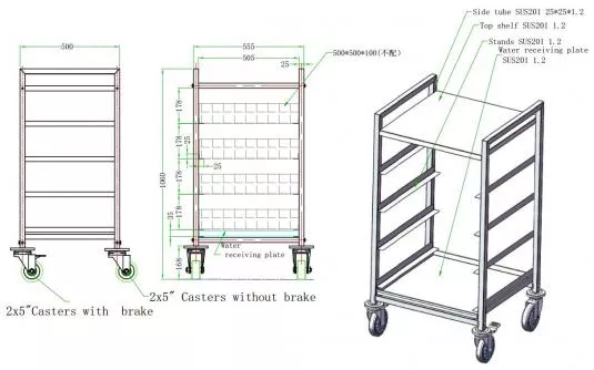 Geschirrkorbwagen 500X500