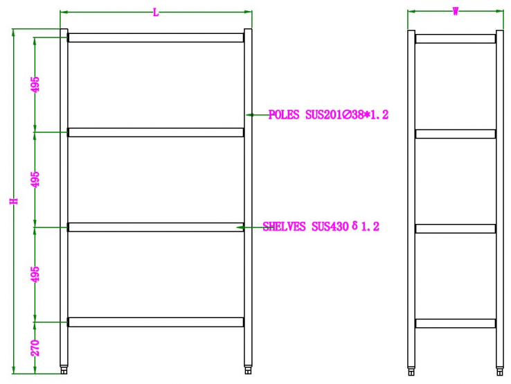 Wandbretter 4 Levels Selbstmontage 900