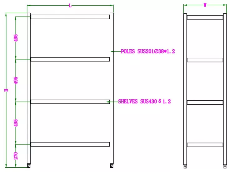 Wandbretter 4 Levels Selbstmontage 900