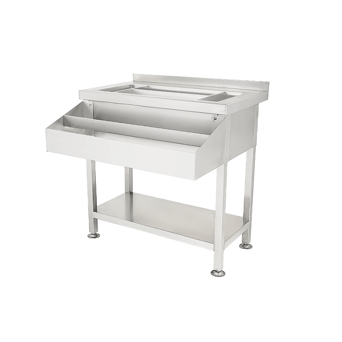 Cocktailbarstation Edelstahl 900 mm mit Speed Rail & Eisschale – Kompakte Barstation