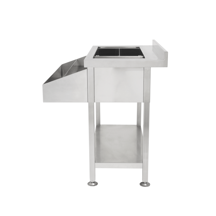 Cocktailbarstation Edelstahl 900 mm mit Speed Rail & Eisschale – Kompakte Barstation