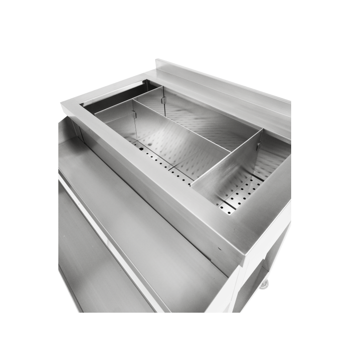 Cocktailbarstation Edelstahl 900 mm mit Speed Rail & Eisschale – Kompakte Barstation