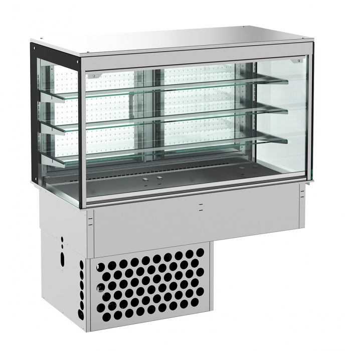 Einbaukühlvitrine Eckig Geschlossen 3/1 Gn