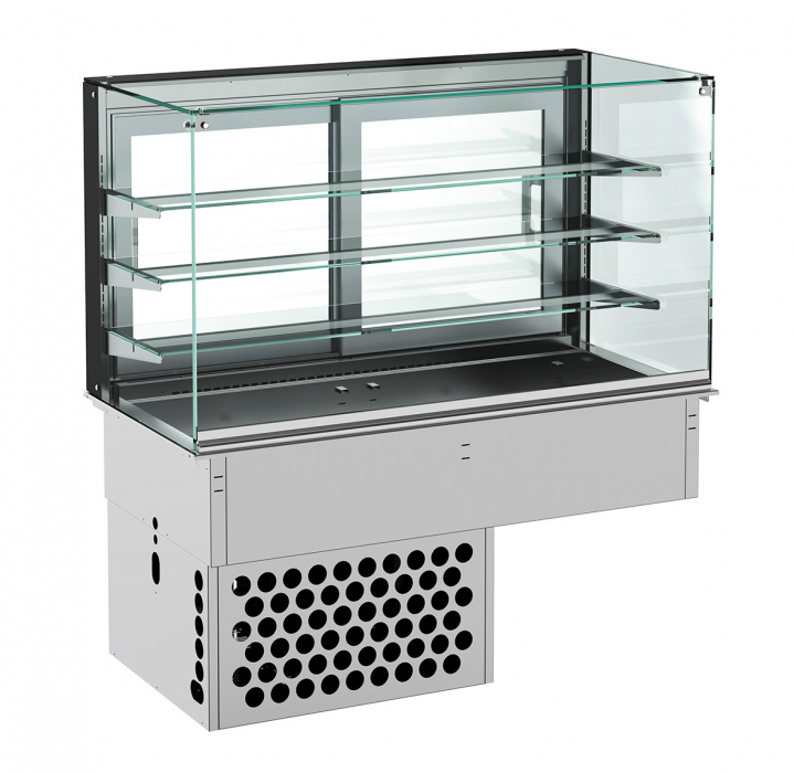 Einbaukühlvitrine Eckig Geschlossen 5/1 Gn