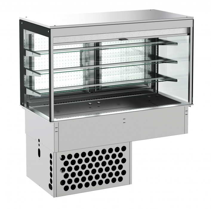 Einbaukühlvitrine Eckig Mit Rollvorhang 3/1 Gn