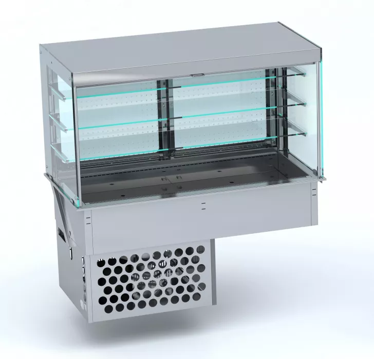 Einbaukühlvitrine Eckig Mit Rollvorhang 4/1 Gn