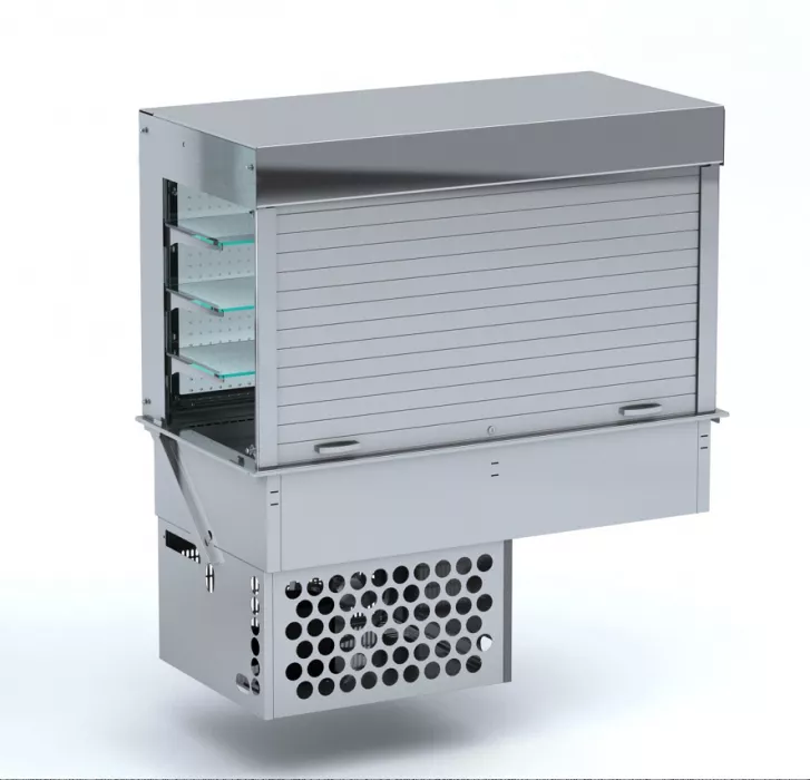 Einbaukühlvitrine Eckig – Mit Jalousie 4/1 Gn