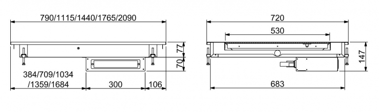 Einbau Heizplatte Keramik 2/1 - Schwarz