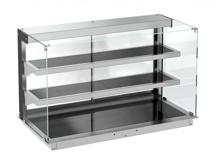 Einbauwärmevitrine Keramik Eckig Schwarz 5/1