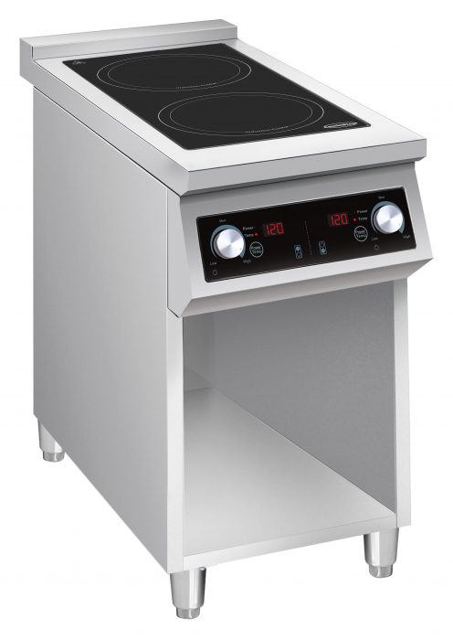 Induktionsherd 2 Zonen 2x 3,5 kW – 400 V freistehend