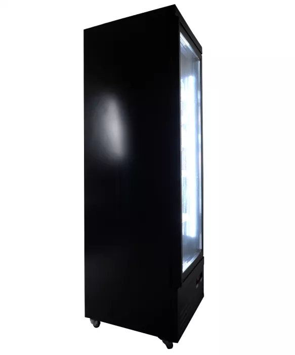 Glastürkühlschrank 450 l – schwarz, LED, Umluft